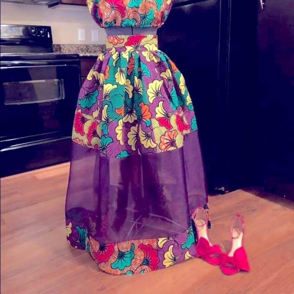 Custom Ankara African maxi skirt